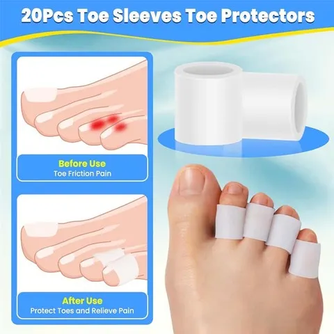 20 protetores de dedo do pé para caminhar, evitam bolhas de calos, adequados para tênis de salto alto, couro casual