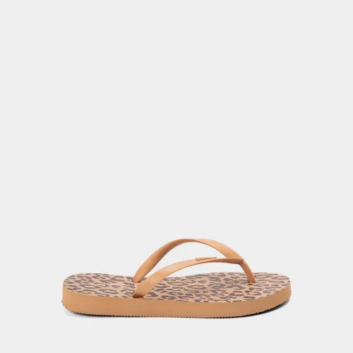 Chinelo Feminino Gabriela Animal Print Onça Bege