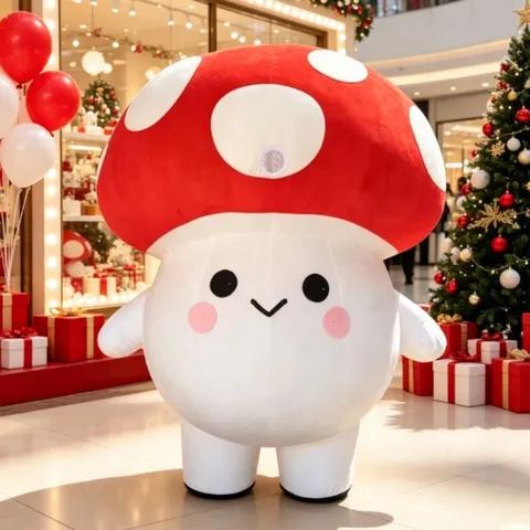 Fantasia de Mascote Inflável de Cogumelo Fofo, Personagem de Desenho Animado para Adultos, Aniversário, Natal, Publicidade, Desfile, Festa de Halloween