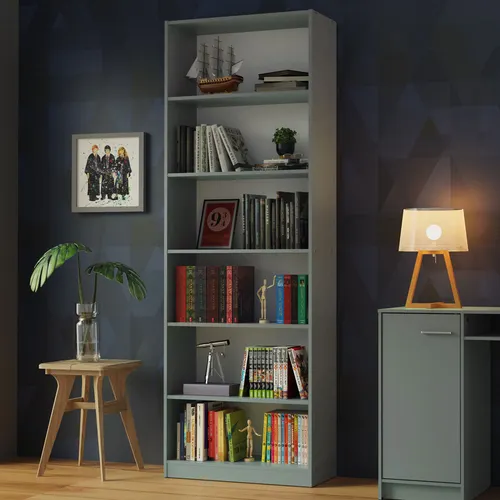 Estante Livreiro Madesa 6908 com 6 Nichos Cinza