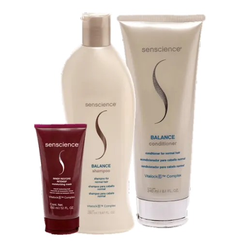 Kit Senscience Balance Shampoo 280ml Condicionador 240ml e Máscara Inner Intensif 150ml