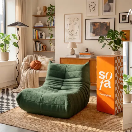 Poltrona Design 1973 Verde 1 unidade Sofá na Caixa