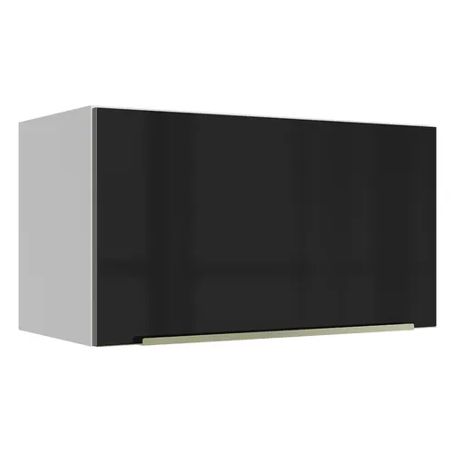 Armário Aéreo Madesa Lux 60 cm 1 Porta Basculante Branco/Preto