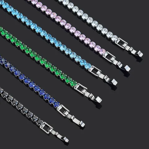 Pulseira de tênis de zircônia micro-incrustada de 4mm para mulheres 2025 novos homens pulseira homme acessórios de joias atacado
