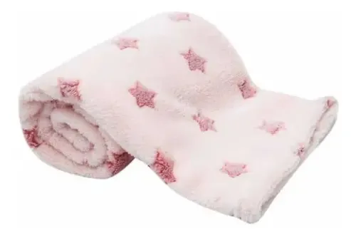 Buba Cobertor Manta Estrelinhas Cor Rosa