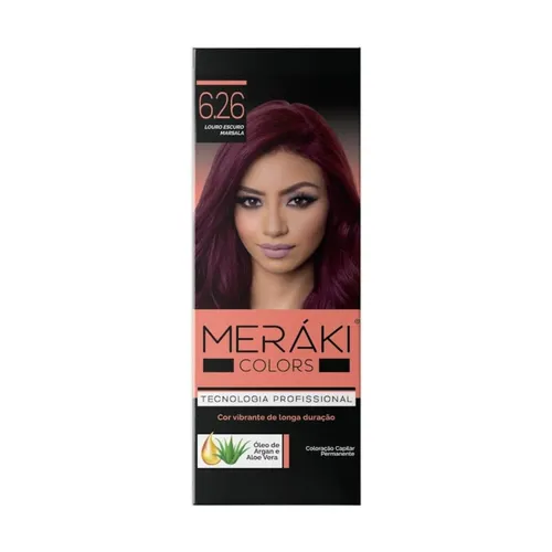 Kit Tintura Meráki Color Louro Escuro Marsala 6.26 125gr
