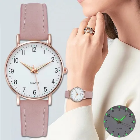 Moda feminina relógios casual árabe dial senhoras pulseira de couro relógio de quartzo reloj mujer meninas relógio presente