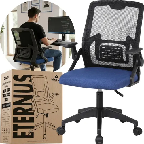 Cadeira de Escritorio Ergonomica Nr17 Ethernus Marqs Home Giratoria Resistente Reforçada 180kg Confortavel Reuniao Azul