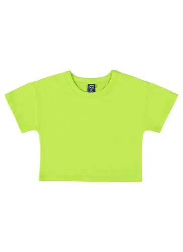 Camiseta Básica Infantil em Meia Malha para Menina (Verde) Bee Loop