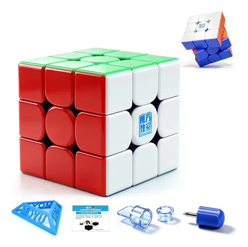 Cubo Mágico 3x3 Profissional Moyu Rs3m V5 Magnético Cubos Vermelho