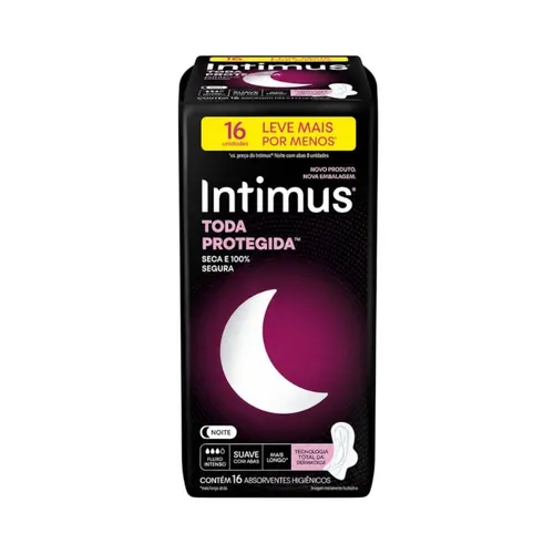 Absorvente Externo Noturno Proteção Intensa Anatômico com Abas Intimus