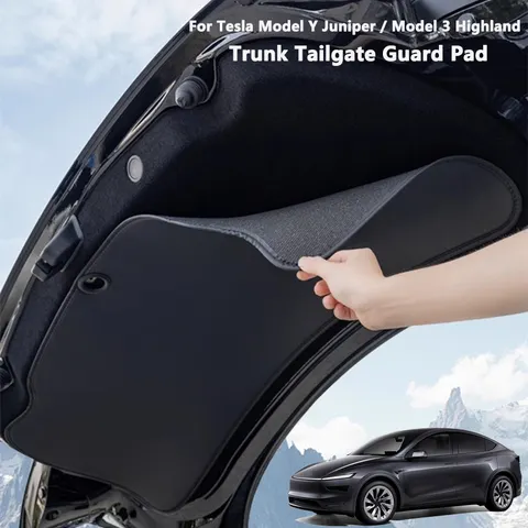 Para tesla modelo y juniper/modelo 3 highland tronco guard almofada de couro tronco protetor anti-sujo almofada acessórios do carro