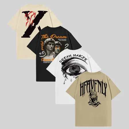Kit 4 Camisetas Masculina Estampada The Dream 100% Algodão