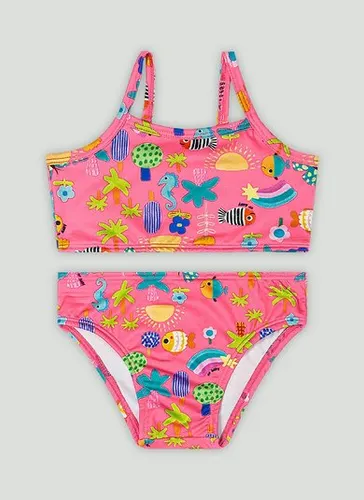 Conjunto de Biquíni com Top e Calcinha com Malha Sublimada com FPS+50 (Rosa) Up Baby