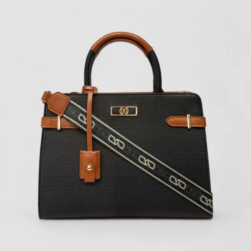 Bolsa Tote Média Gabriela Texturizada Preto
