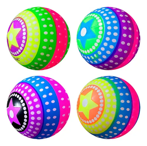 5 Bola de Vinil Inflável Grande Praia Piscina Festa Atacado Sortido Fluorescente Estrela