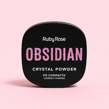 Pó compacto Crystal Powder Ruby Rose Textura leve e aveludada acabamento confortável e natural