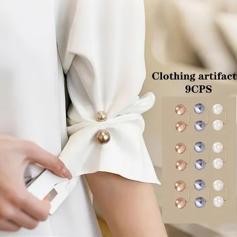 9 peças 3 cores anti-show roupas pino botões de cintura pinos decorativos versáteis para camisas vestidos blusas plástico, alfinetes para roupas