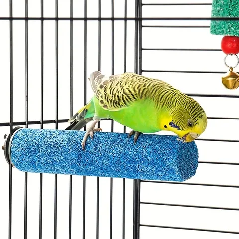 1pc pet gaiola de pássaro poleiros suporte papagaio brinquedos pássaro moagem garra vara pássaro ninho brinquedo molar vara pé haste cor aleatória loro