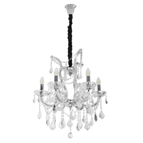 Lustre Cristal K9 Metal Cromado Florença