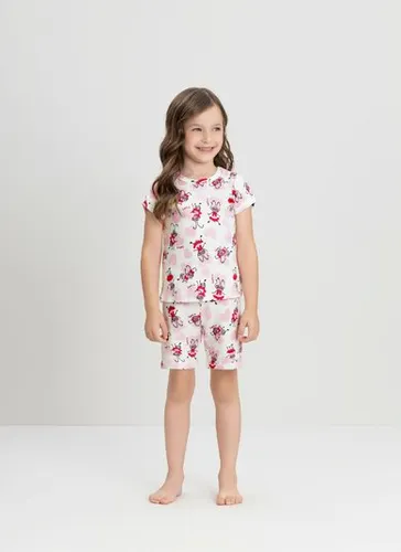 Pijama para Menina com Blusa e Ciclista em Suedine Premium Branco