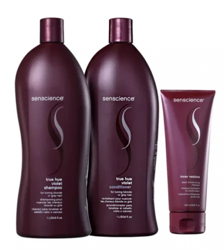 Kit Senscience True Hue Violet Shampoo e Condicionador 1L e Máscara Inner Restore 200ml