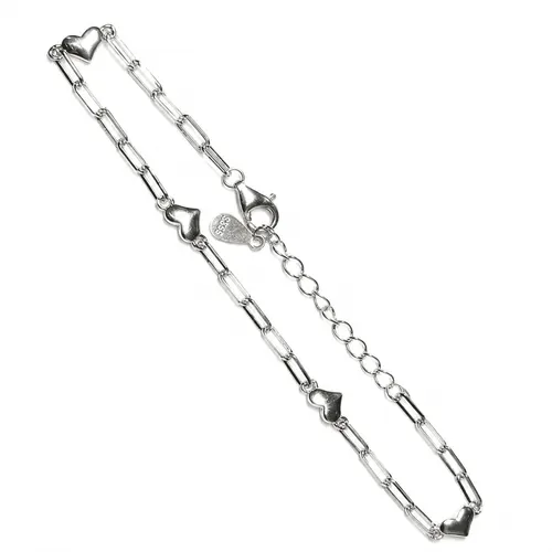 Pulseira Cartier com Coração Liso em Prata 925