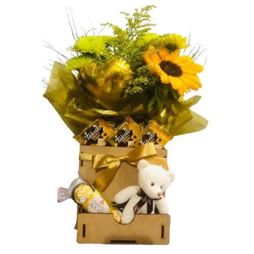 Girassol com Encanto Ferrero e Pelúcia