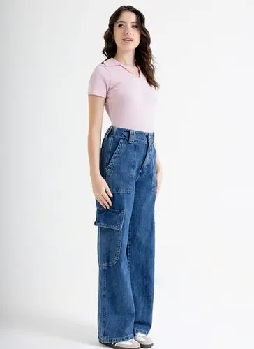 Blusa Polo em Ribana Básica (Rosa) Just Basic