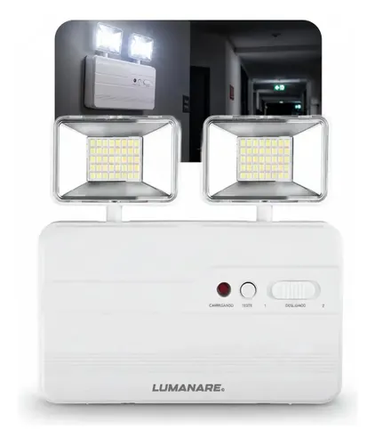 Luminária de Emergência Led 2200 Lumens 20W Potente Forte Profissional Recarregável 127/220v Bivolt 6h