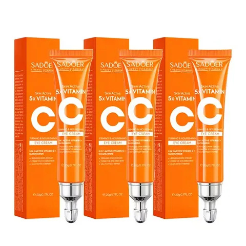 Sadoer vitamina c creme para os olhos anti círculos escuros olhos sacos removedor hidratante brilho endurecimento produtos de cuidados com a pele para olhos