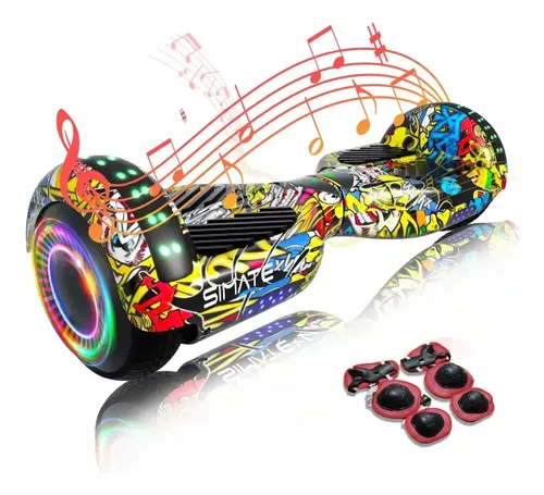Hoverboard Elétrico Skate Overboard Bluetooth Cor Dança de Rua Colorida