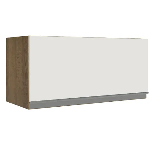 Armário Aéreo de Cozinha Madesa Glamy 70 cm 1 Porta Basculante Rustic/Branco