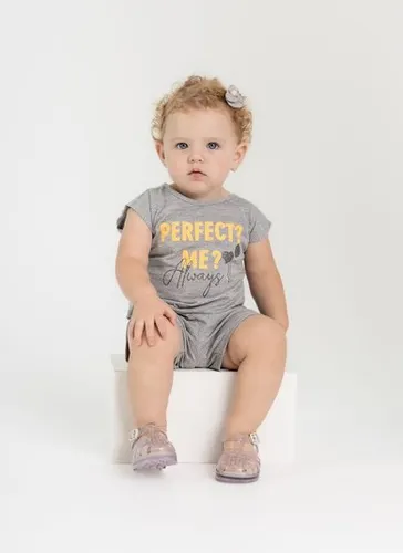 Conjunto com Blusa e Short para Bebê Menina (Cinza) Guloseima