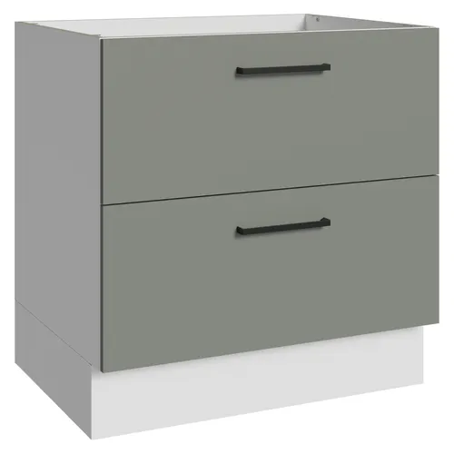 Balcão de Cozinha 80 cm 2 Gavetas (Sem Tampo) Branco/Cinza Agata Madesa