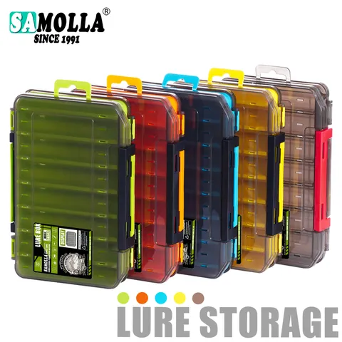 SAMOLLA Caixa de equipamento compacta dupla face – Pesca simplificada com organizador durável e versátil para iscas, ganchos, iscas