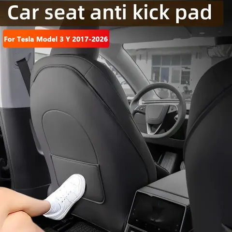 Tapete protetor traseiro do assento de carro para tesla modelo 3/y assento completo anti kick pad couro anti risco protetor esteiras acessórios do carro