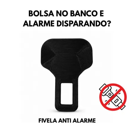 Fivela Anti Alarme Cinto de Segurança Carro Clipe Automotivo Preto Banco sem Ocupante Bolsa e Mochila Acessório Veicular