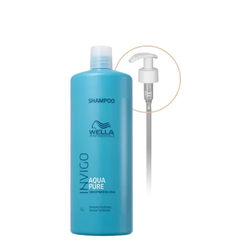 Kit Shampoos Wella Professionals Invigo Balance Aqua Pure com Válvula Pump