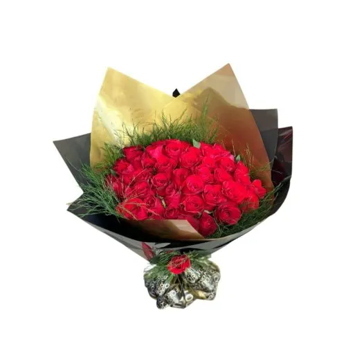 Buquê Luxo 48 Rosas Vermelhas