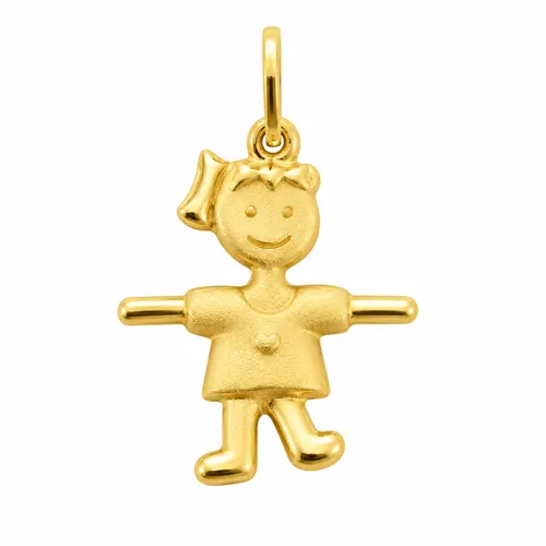 Pingente Menina Fosco 1,5 cm em Ouro 18K