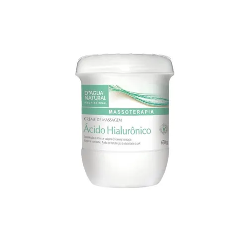 Creme para Massagem D'agua Natural Acido Hialurônico 650g