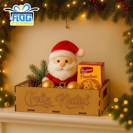 Kit com 05 Bandeja Feliz Natal - Enfeites de Natal / Decoração de Natal - Decoração de Festa