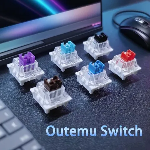 Interruptor outemu à prova de poeira teclado mecânico linear tátil clicky interruptores silenciosos para teclados mecânicos mx interruptor de jogos