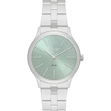 Relógio Orient Feminino Fbss0143 G1sx Prateado Fundo Cinza