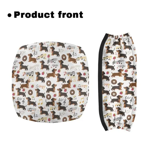 Capa de poliéster para encosto de assento de andador Coloranimal Dachshund Music, 2 peças, para idosos e adultos