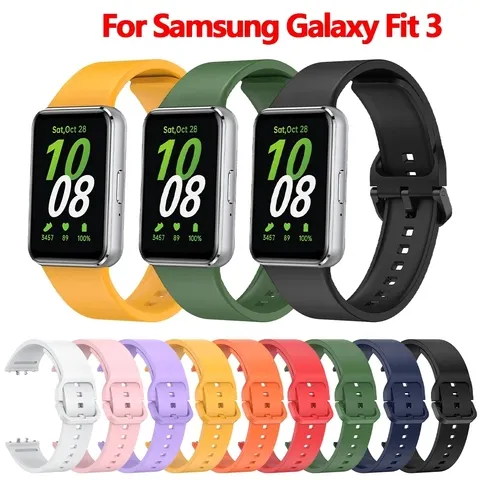 Pulseira de silicone para samsung galaxy fit 3, pulseira de relógio esportiva de substituição para samsung galaxy fit3, acessórios de banda