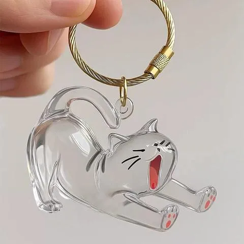 Caixa de armazenamento de cabelo de gato pendurado chaveiro pingente mochila saco de gato pendurado decoração armazenamento de cabelo de animal de estimação bonito chaveiro lembranças de animais de estimação