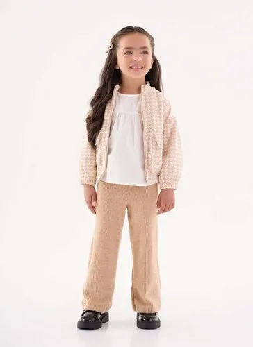Jaqueta Xadrez Infantil Menina (Bege) Up Baby