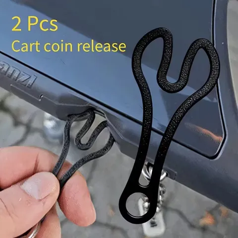 2 unidades de chaveiro com token para carrinho de compras – ferramenta para abrir o carrinho de supermercado, em plástico 3D, portátil e reutilizável, com design compacto e resistente.